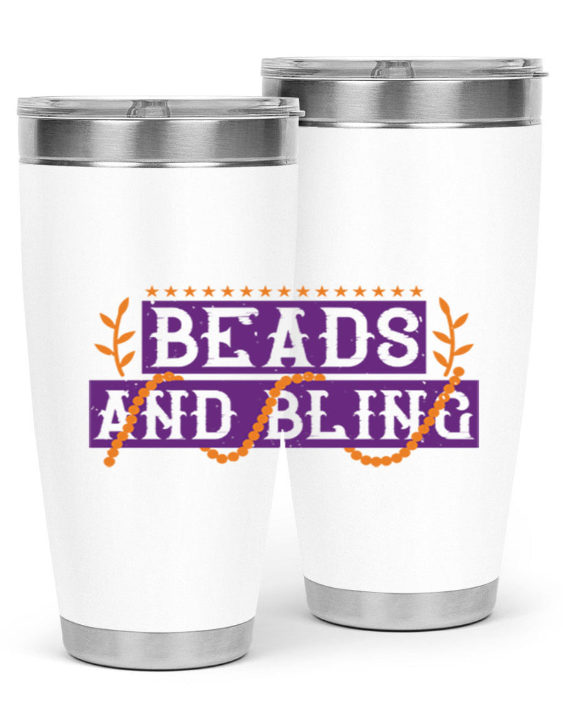 beads and bling 40#- mardi gras- Tumbler