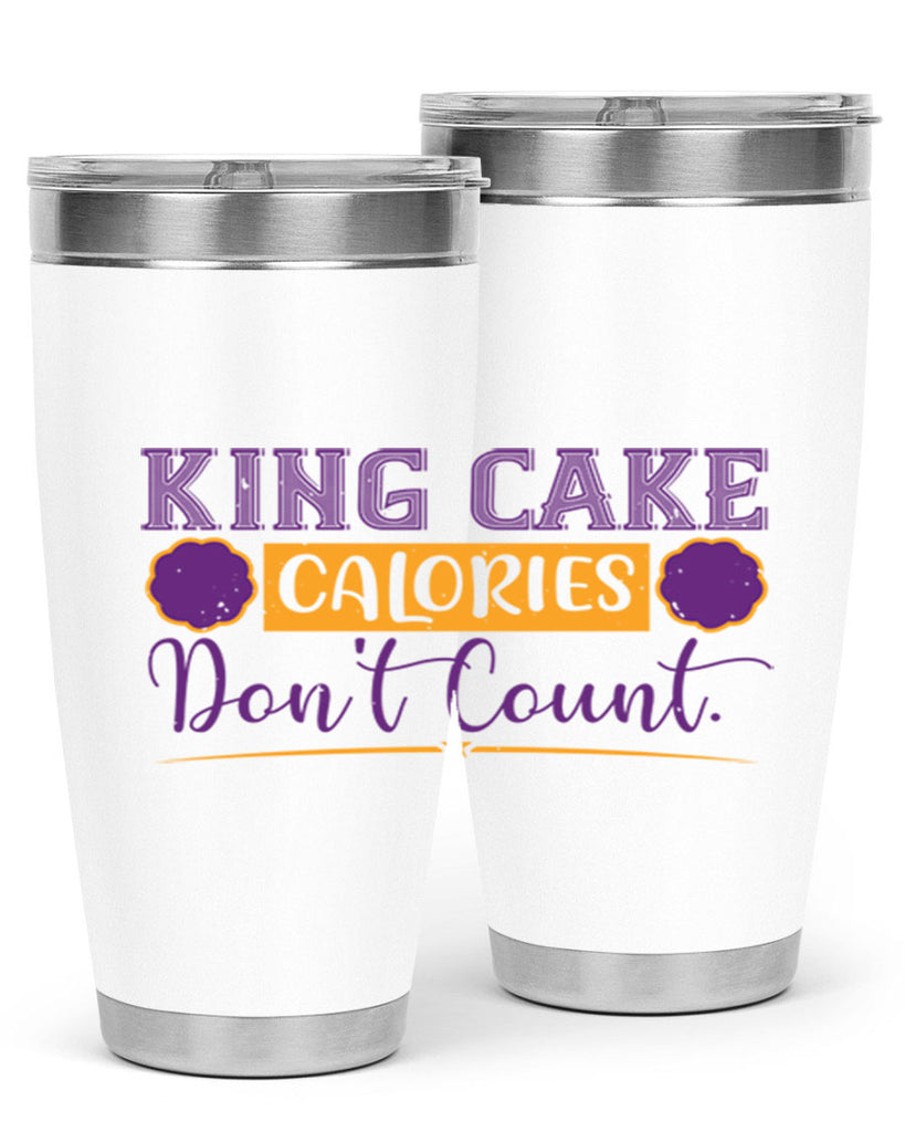 king cake calories dont count 54#- mardi gras- Tumbler