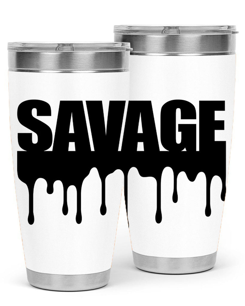 savage drip 41#- black words phrases- Cotton Tank