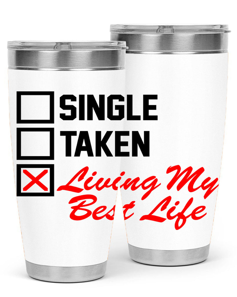 single taken living my best life 34#- black words phrases- Cotton Tank