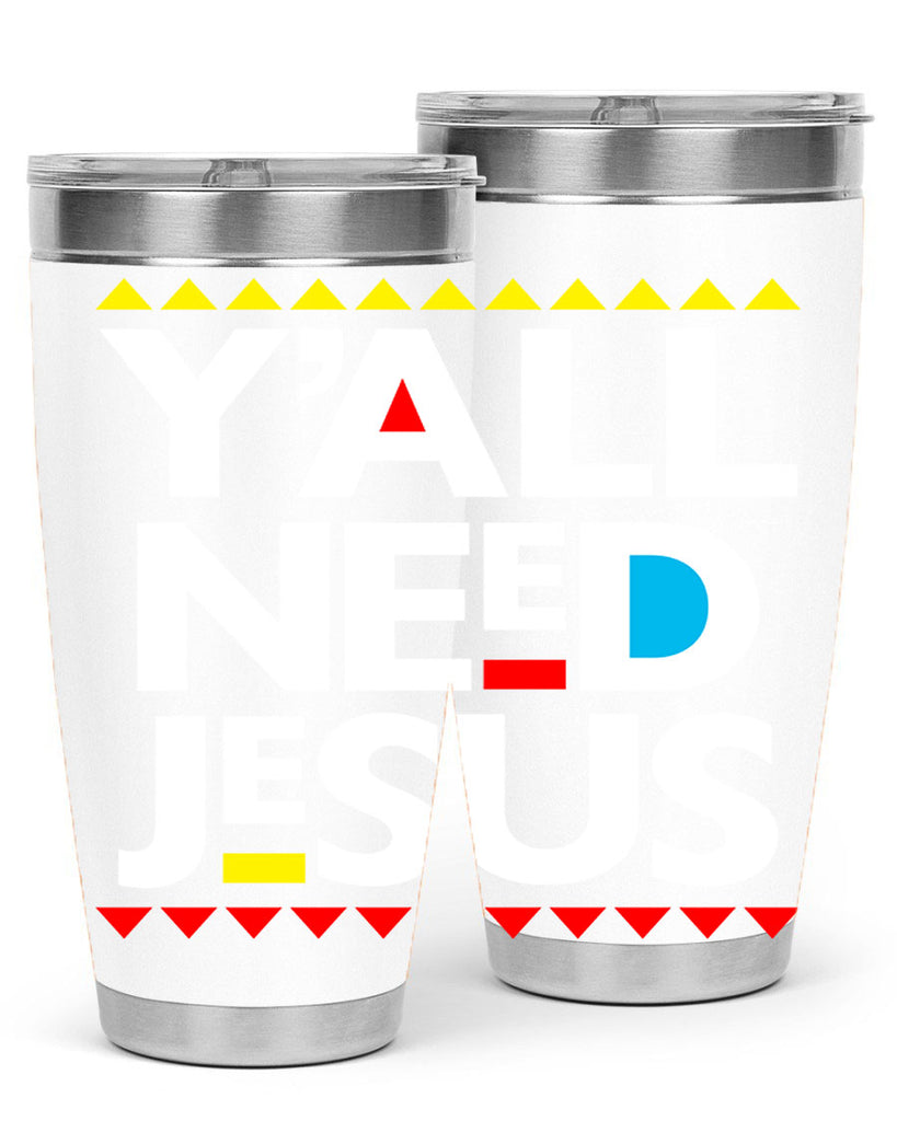 yall need jesus 4#- black words phrases- Cotton Tank