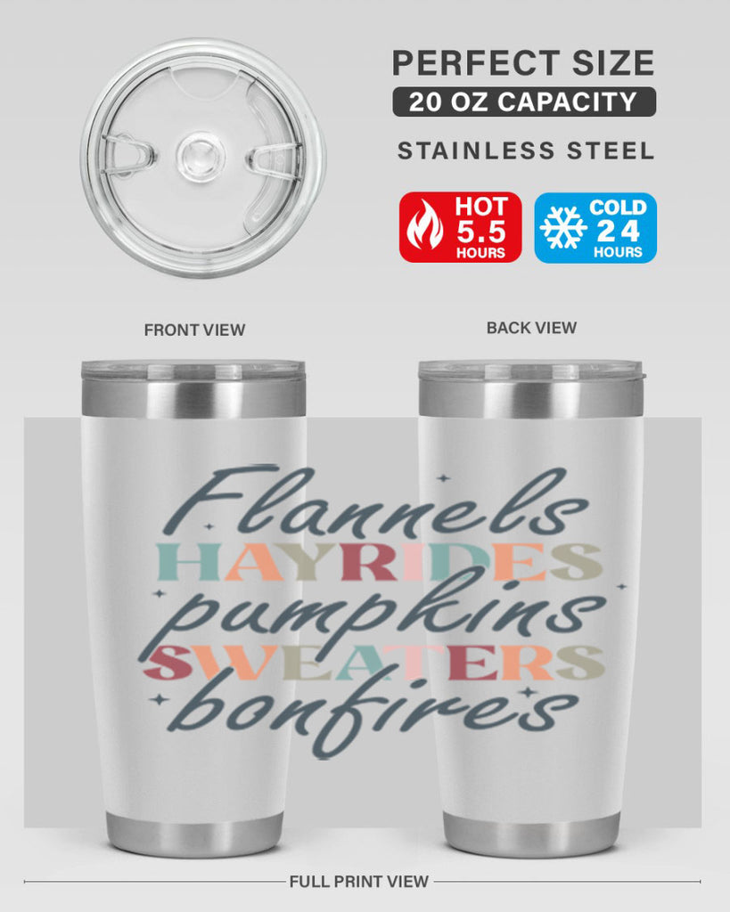 Flannels Hayrides Pumpkins Sweaters Bonfires 184#- fall- Tumbler