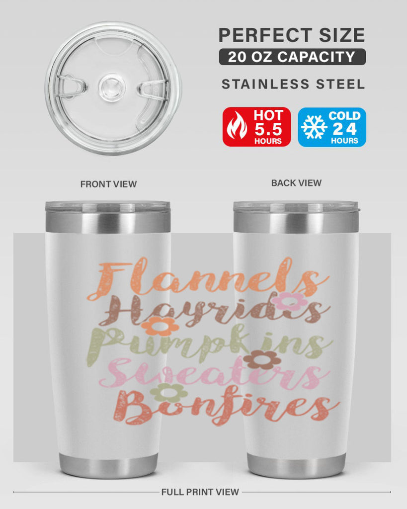 Flannels Hayrides Pumpkins Sweaters Bonfires 185#- fall- Tumbler