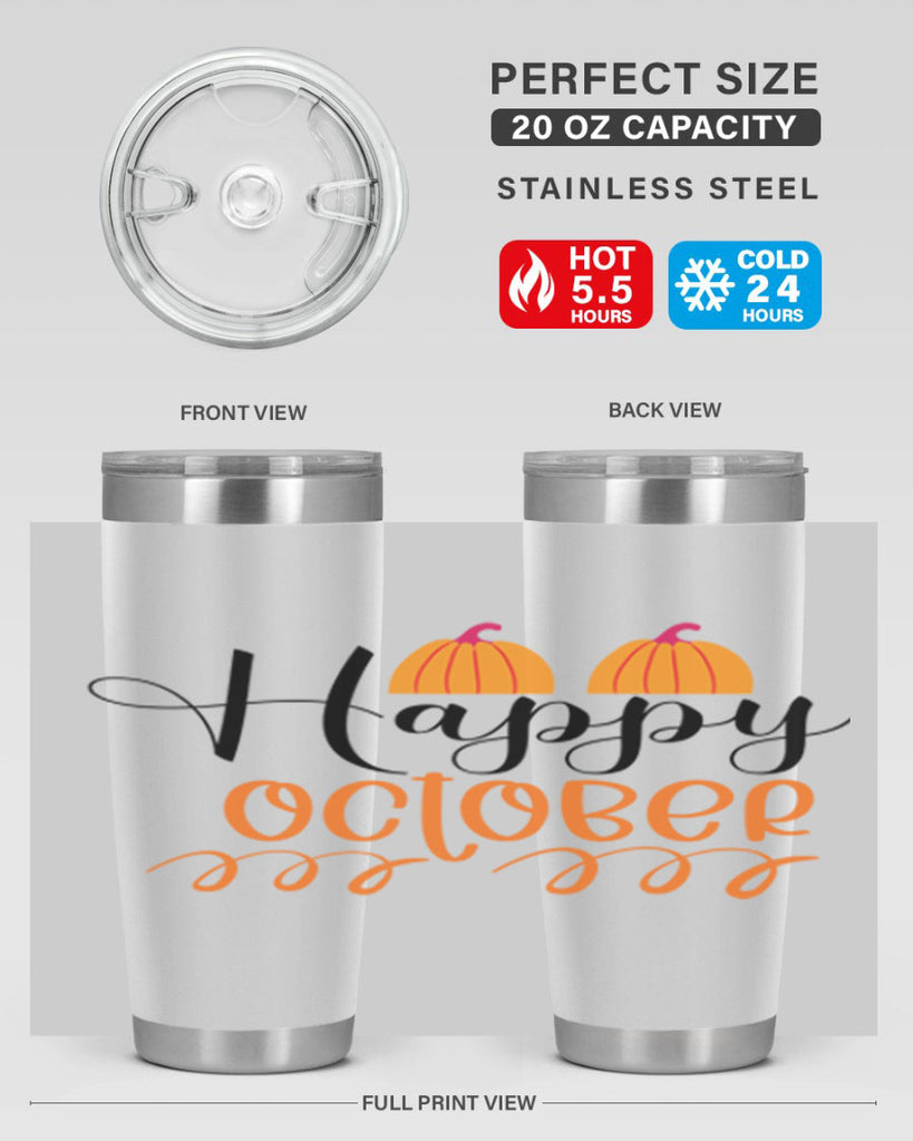 Happy October 238#- fall- Tumbler