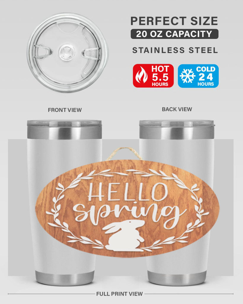 Hello Spring Bunny Wreath Mockup191#- spring- Tumbler