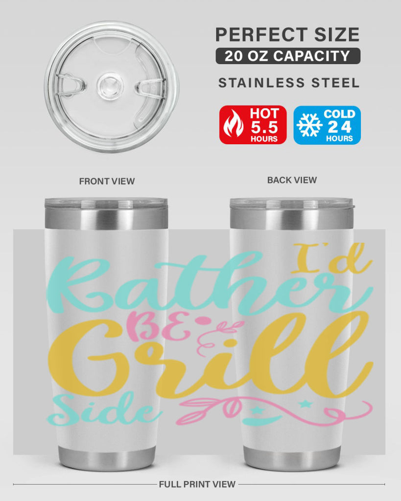 ID RATHER BE GRILL SIDE Style 62#- summer- Tumbler