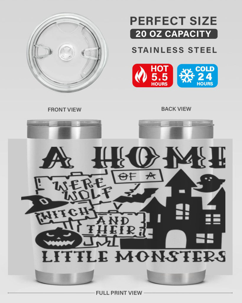 a home of a were wolf witch and their little monsters 96#- halloween- Tumbler