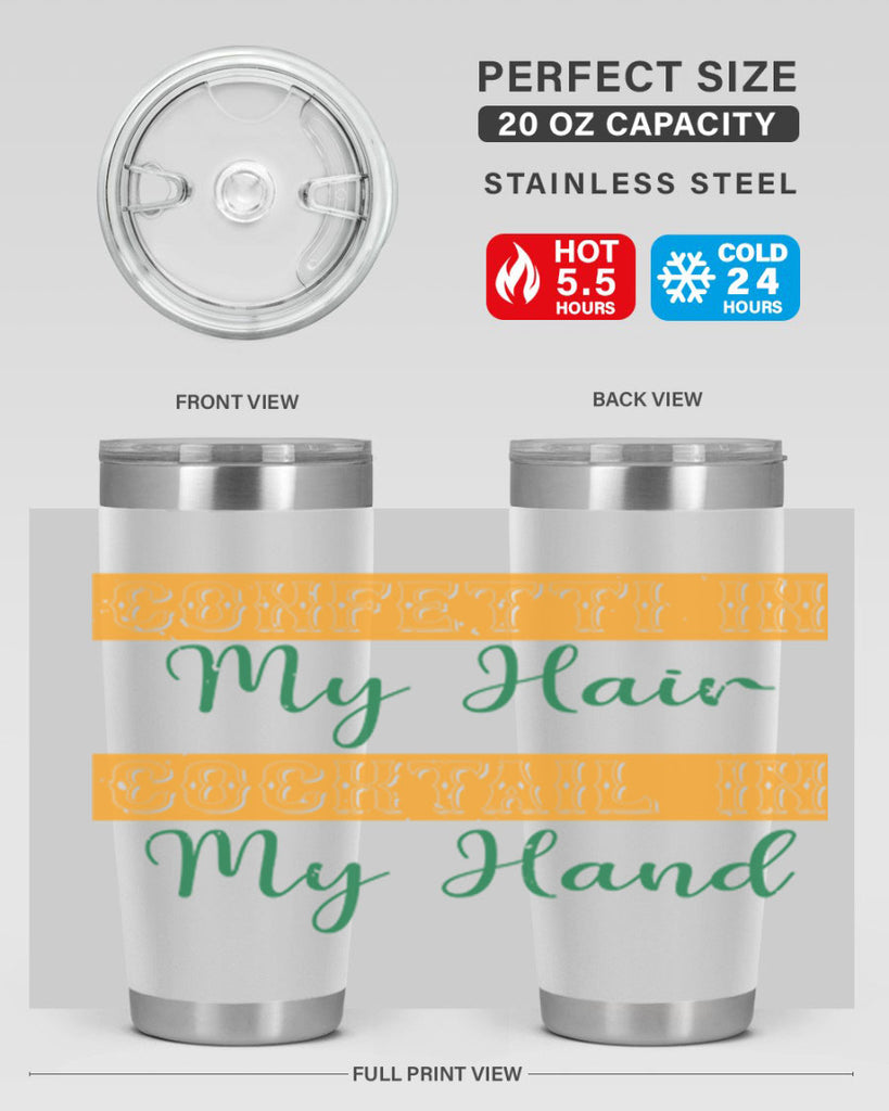 confetti in my hair cocktail in my hand 25#- mardi gras- Tumbler