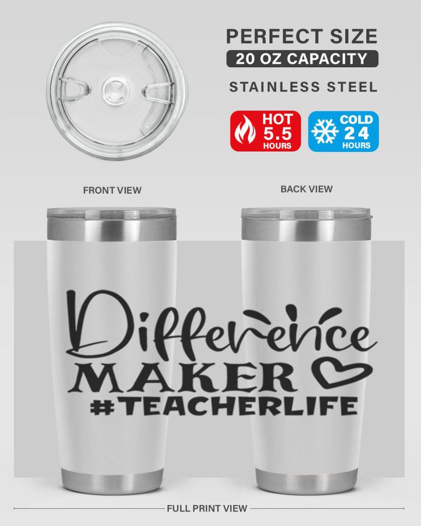 difference maker teacherlife Style 185#- teacher- tumbler