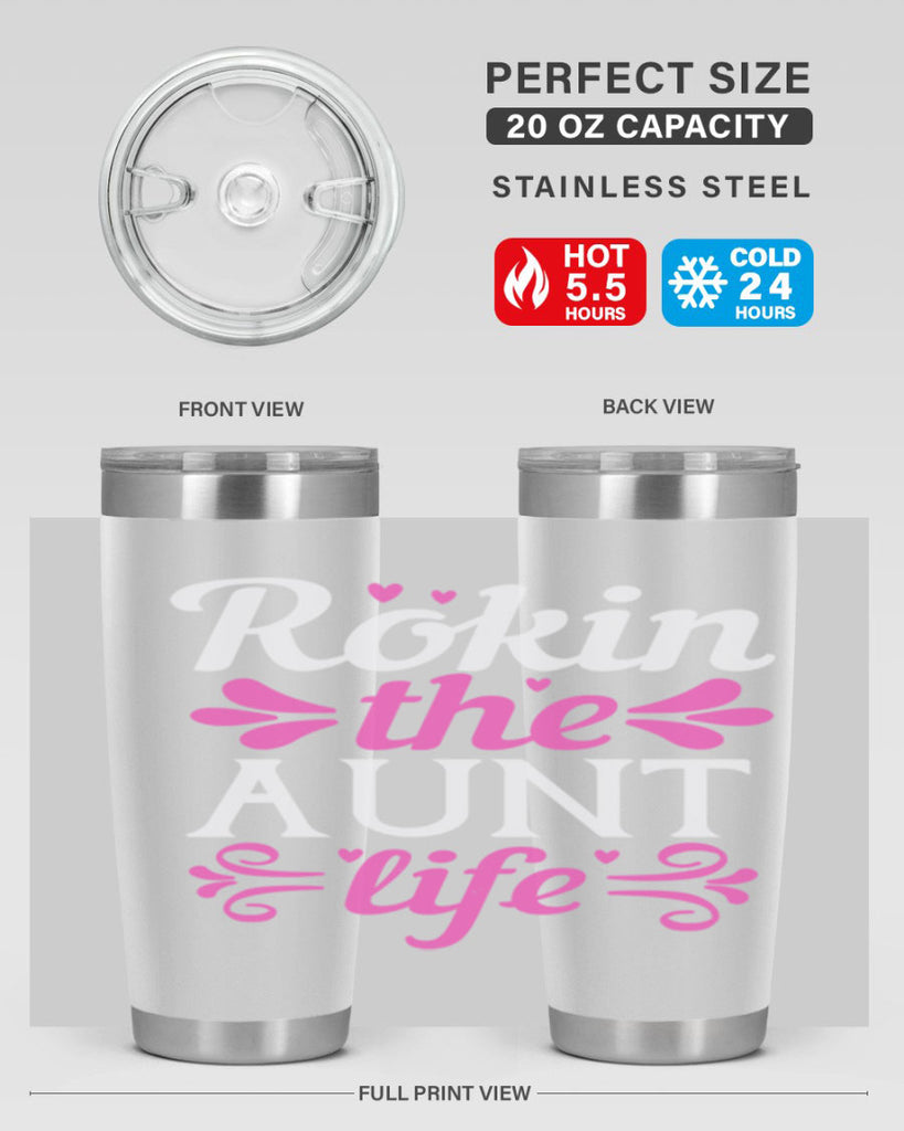 rokin the aunt life Style 24#- aunt- Tumbler