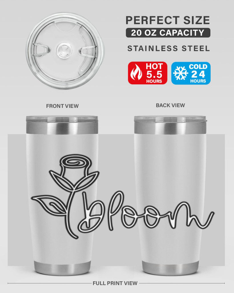 rosebud bloom outline399#- spring- Tumbler