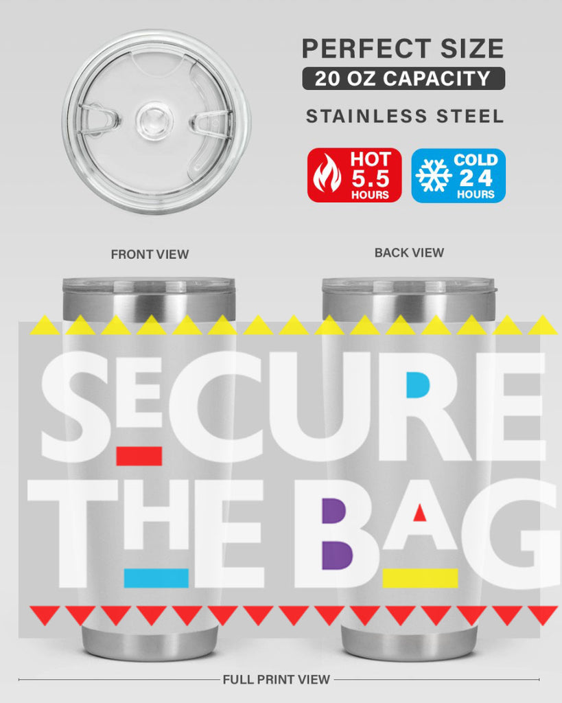 secure the bag 39#- black words phrases- Cotton Tank