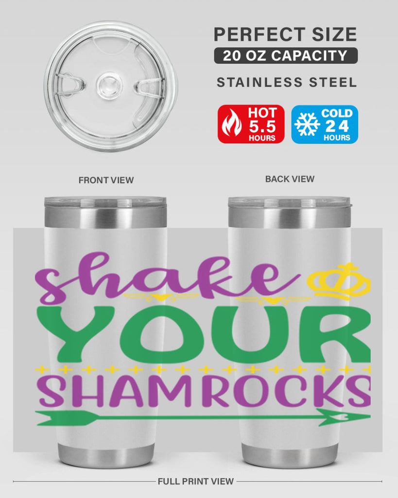 shake your shamrocks 2#- mardi gras- Tumbler