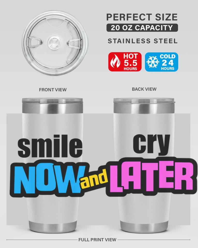 smile now and cry later 31#- black words phrases- Cotton Tank