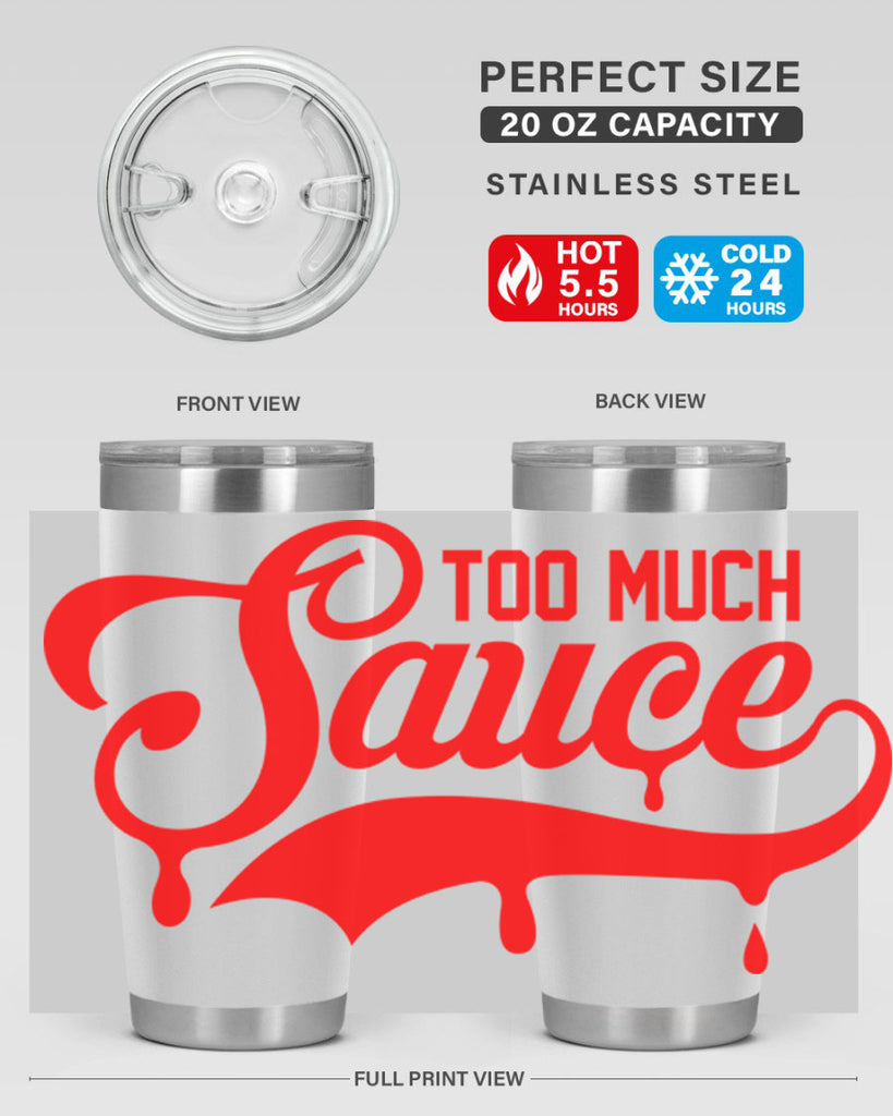 too much sauce 18#- black words phrases- Cotton Tank