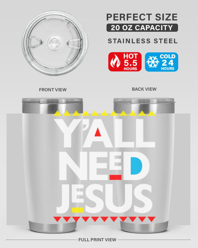 yall need jesus 4#- black words phrases- Cotton Tank