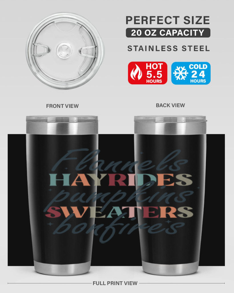 Flannels Hayrides Pumpkins Sweaters Bonfires 184#- fall- Tumbler