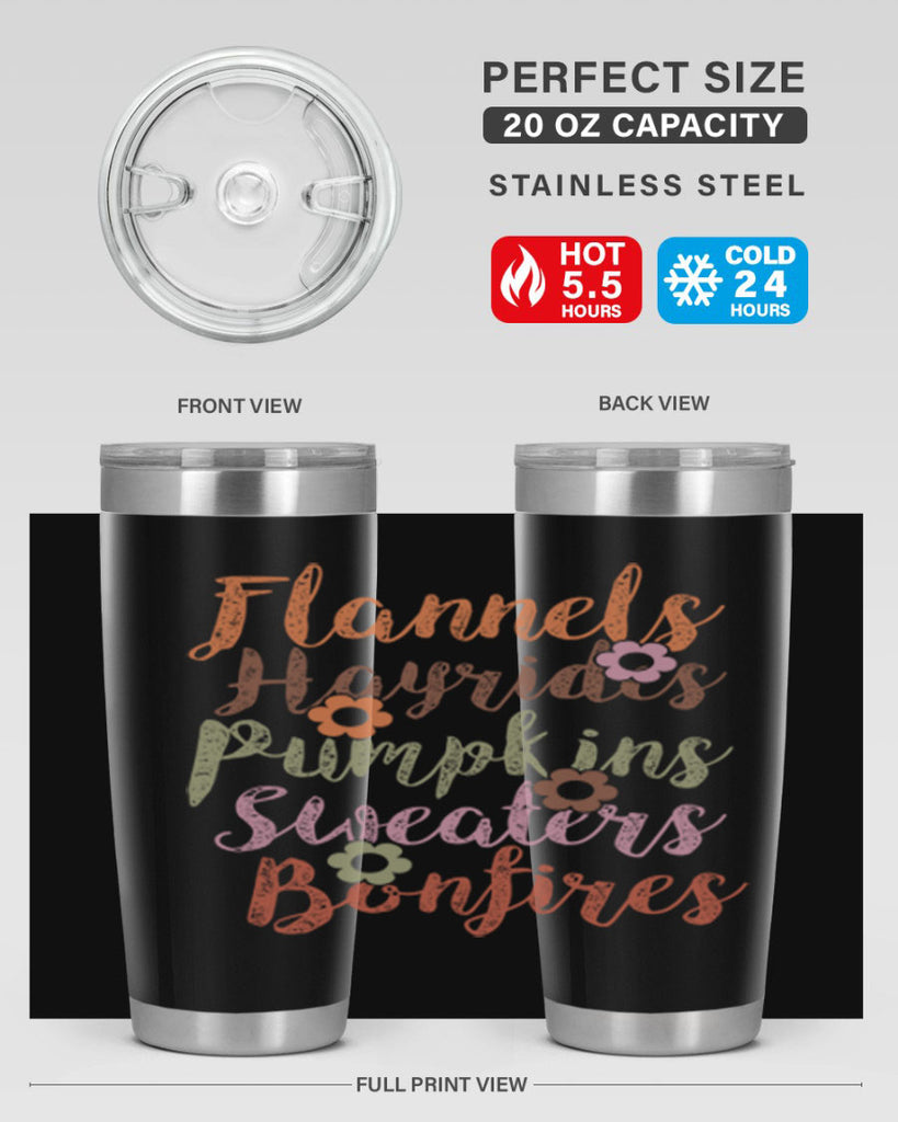 Flannels Hayrides Pumpkins Sweaters Bonfires 185#- fall- Tumbler