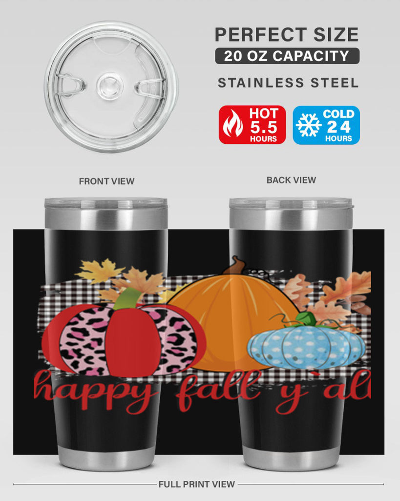 Happy Fall Yall Leopard 229#- fall- Tumbler