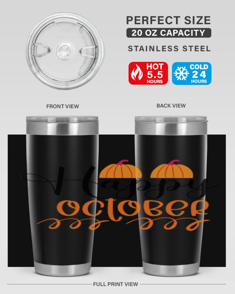 Happy October 238#- fall- Tumbler