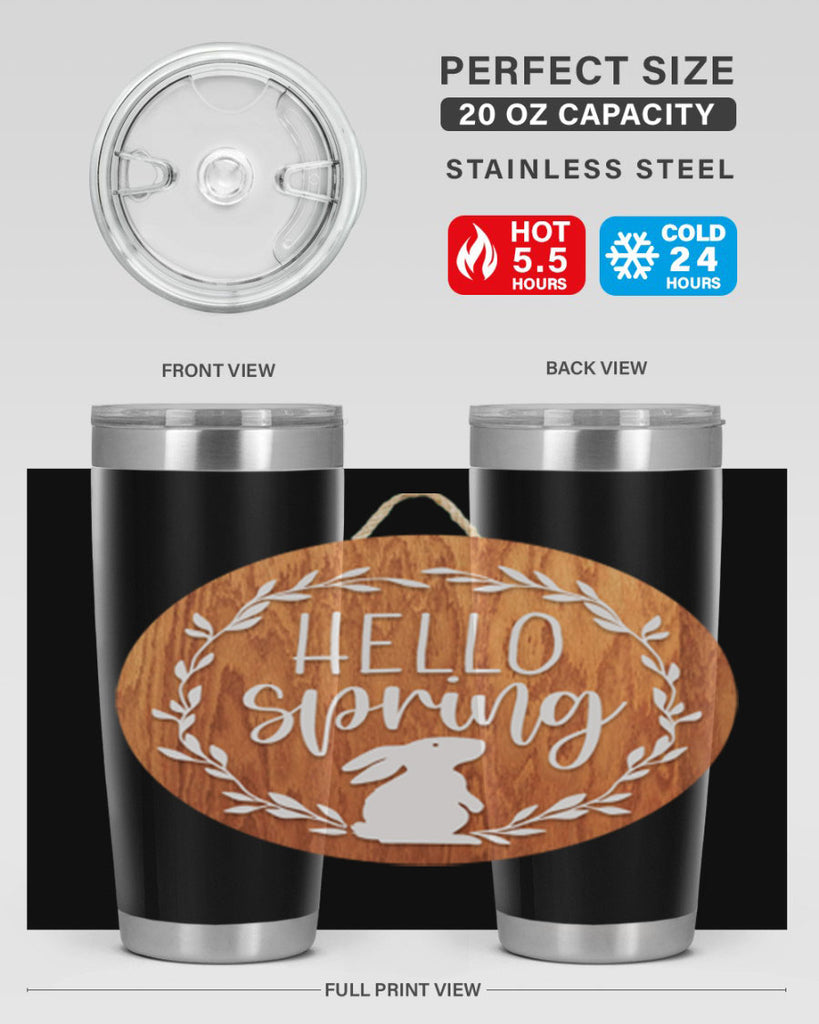 Hello Spring Bunny Wreath Mockup191#- spring- Tumbler