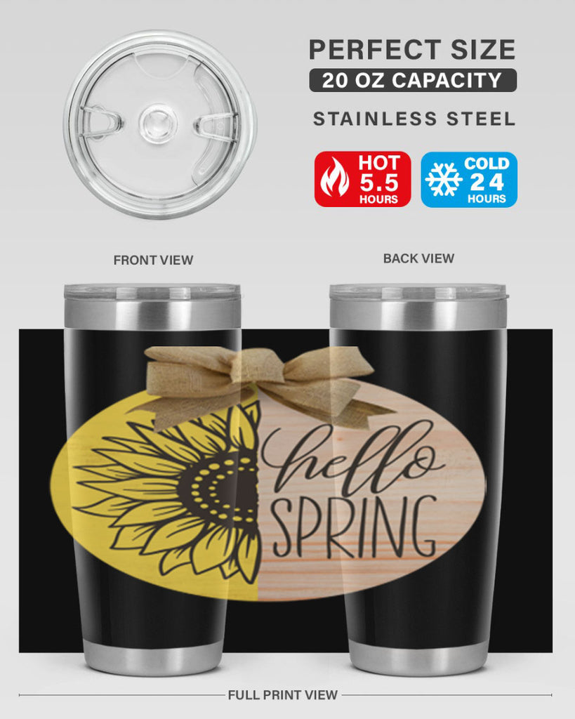 Hello spring half sunflower Mockup198#- spring- Tumbler