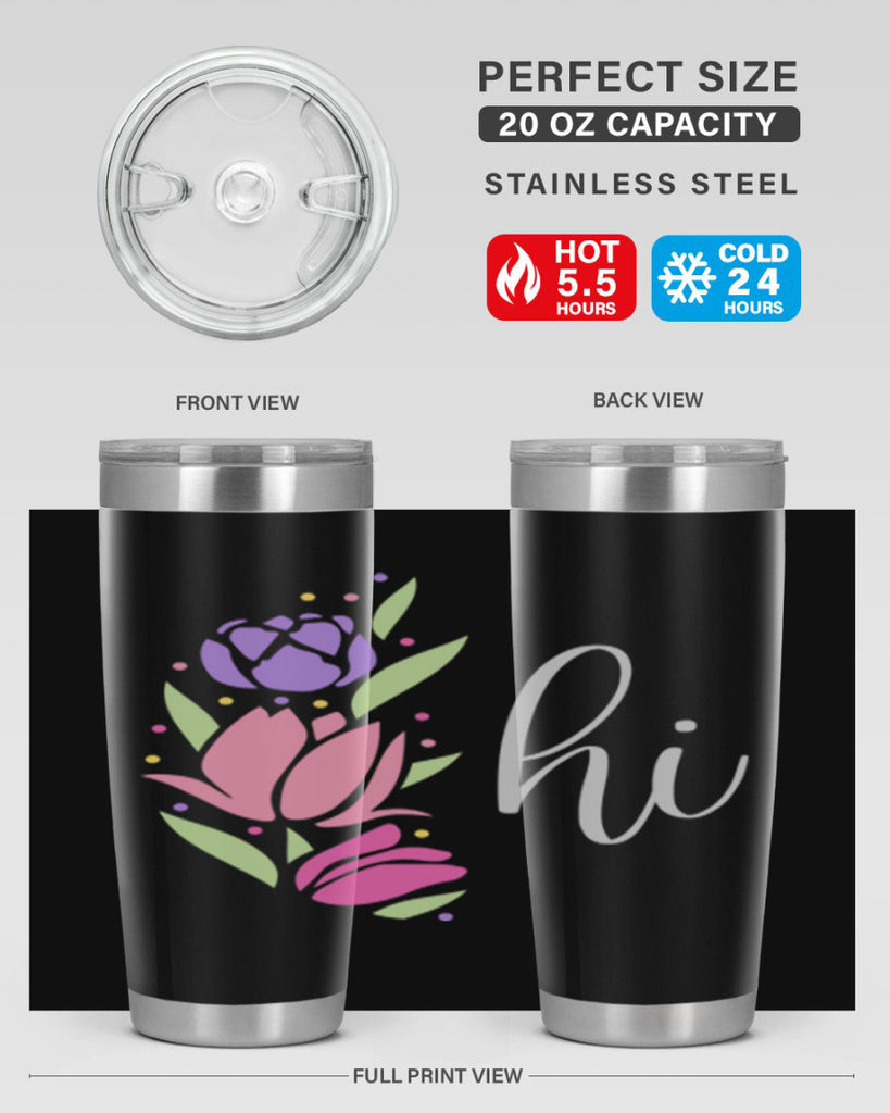 Hi pink flowers238#- spring- Tumbler