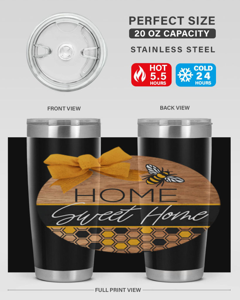 Home Sweet Home Bee and hive pattern Mockup242#- spring- Tumbler
