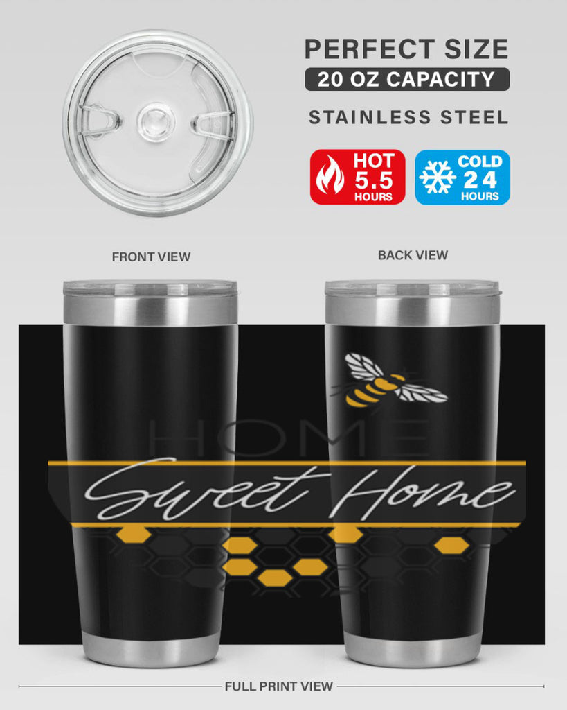 Home Sweet Home Bee and hive pattern243#- spring- Tumbler
