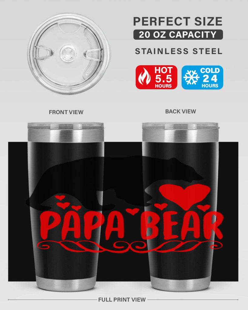 Papa bear 22#- grandpa - papa- Tumbler