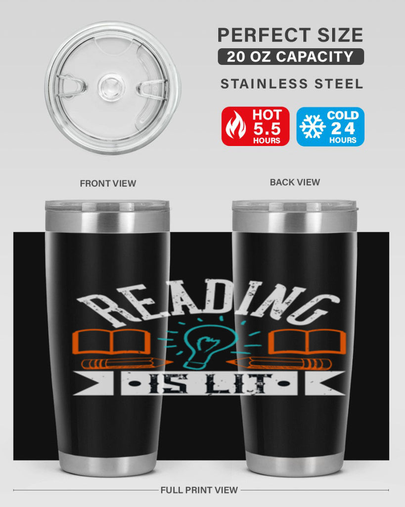 Reading is lit Style 24#- teacher- tumbler