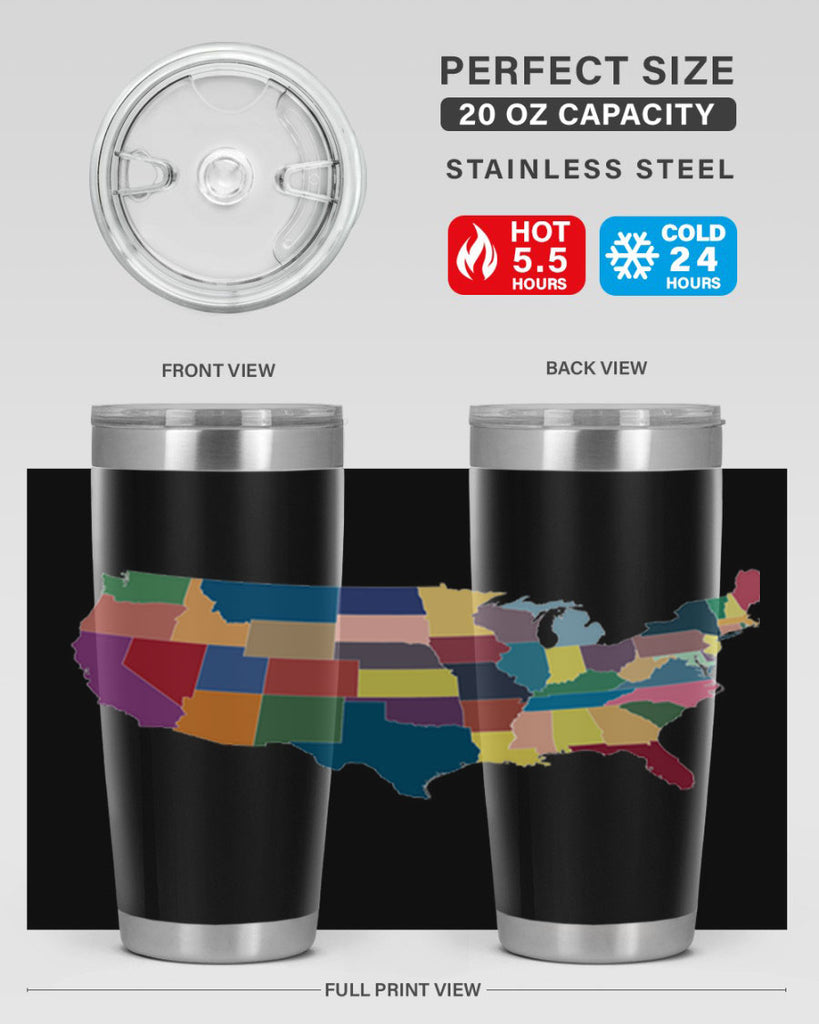 Separate Color Map Style 73#- Fourt Of July- Tumbler