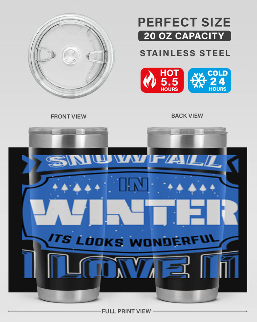 Snowfall in Winter 372#- winter- Tumbler