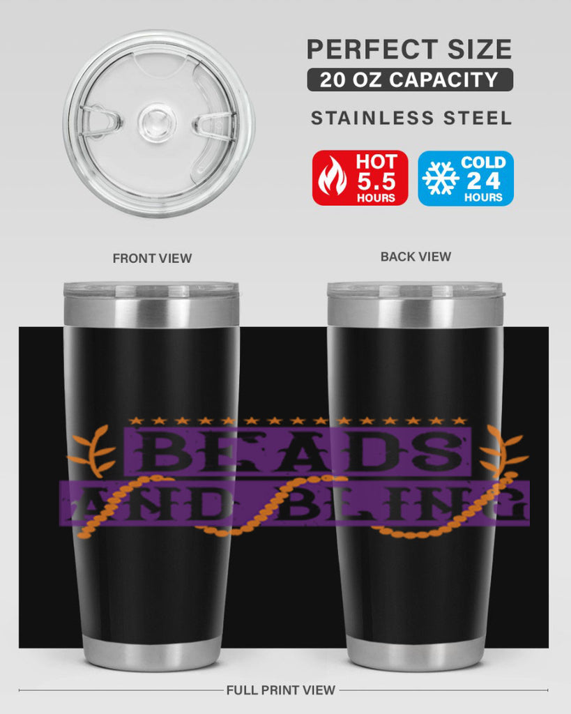 beads and bling 40#- mardi gras- Tumbler