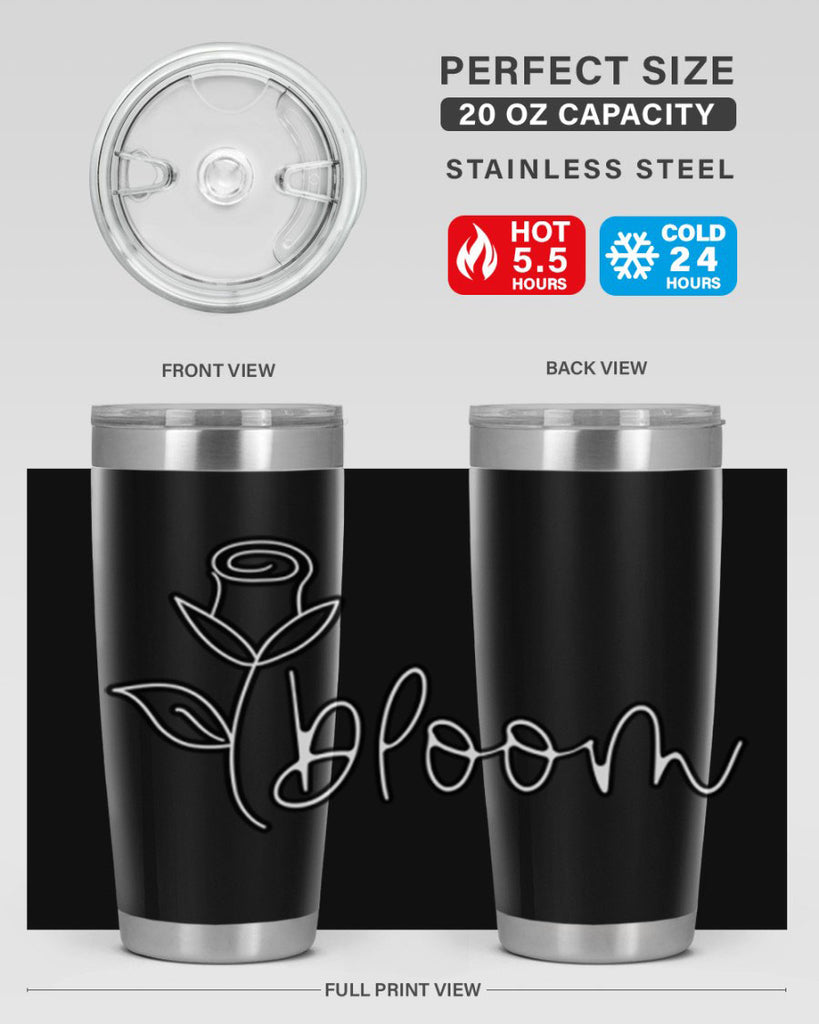 rosebud bloom outline399#- spring- Tumbler
