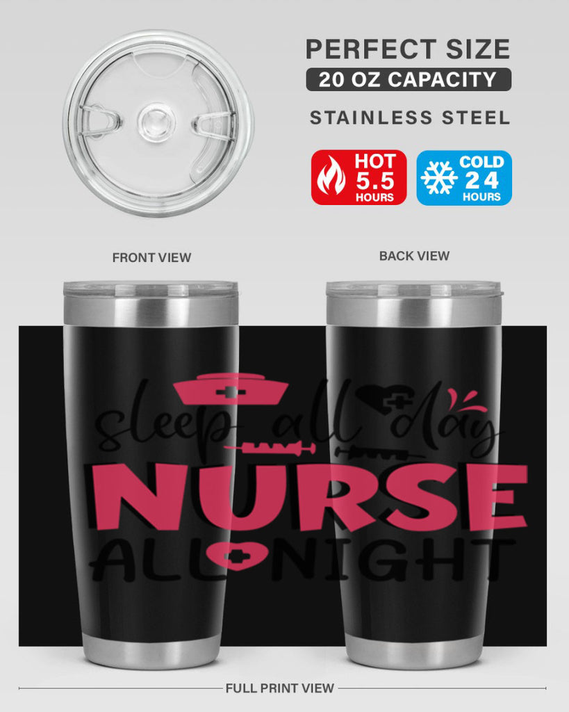 sleep all day nurse all night Style Style 35#- nurse- tumbler