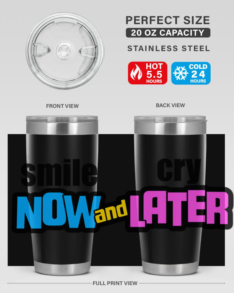 smile now and cry later 31#- black words phrases- Cotton Tank