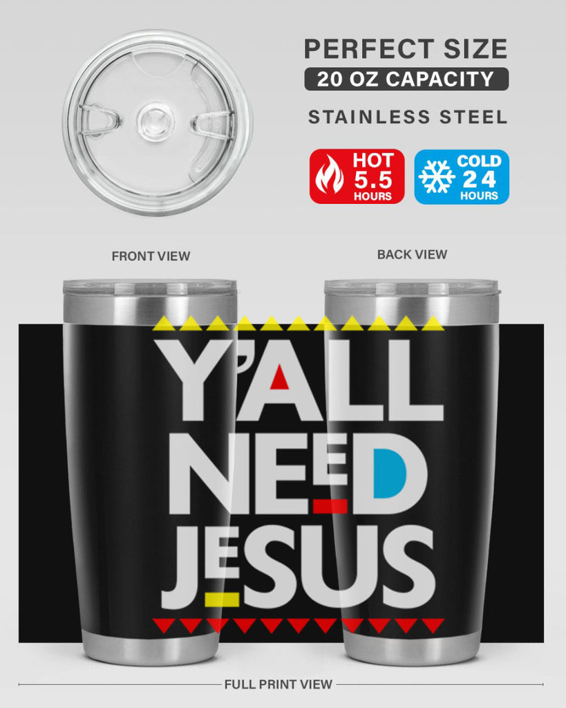 yall need jesus 4#- black words phrases- Cotton Tank