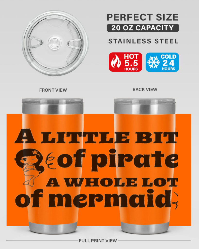 A little bit of pirate 10#- mermaid- Tumbler