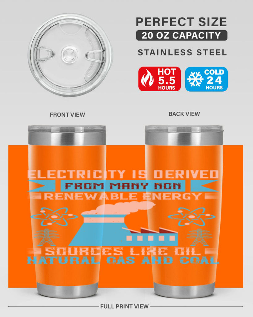 Electricity is derived from many nonrenewable and coal Style 47#- electrician- tumbler
