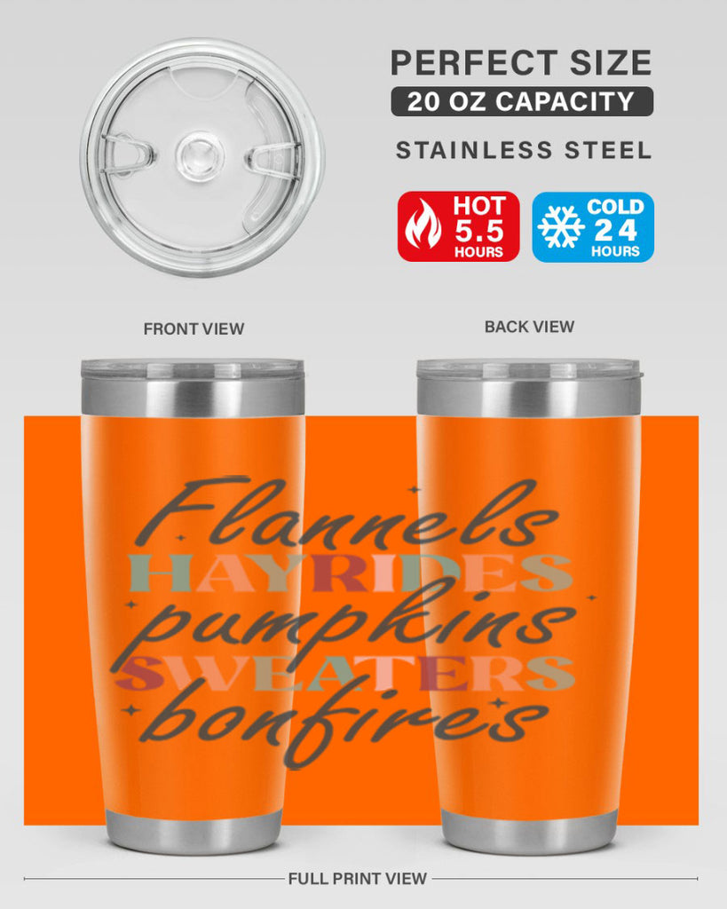 Flannels Hayrides Pumpkins Sweaters Bonfires 184#- fall- Tumbler
