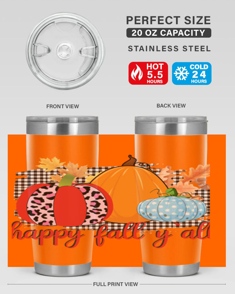 Happy Fall Yall Leopard 229#- fall- Tumbler
