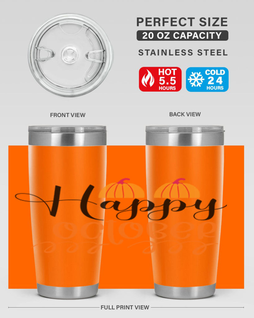 Happy October 238#- fall- Tumbler