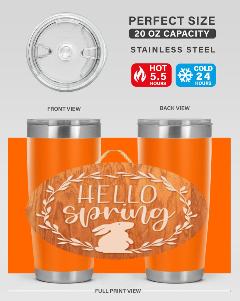 Hello Spring Bunny Wreath Mockup191#- spring- Tumbler