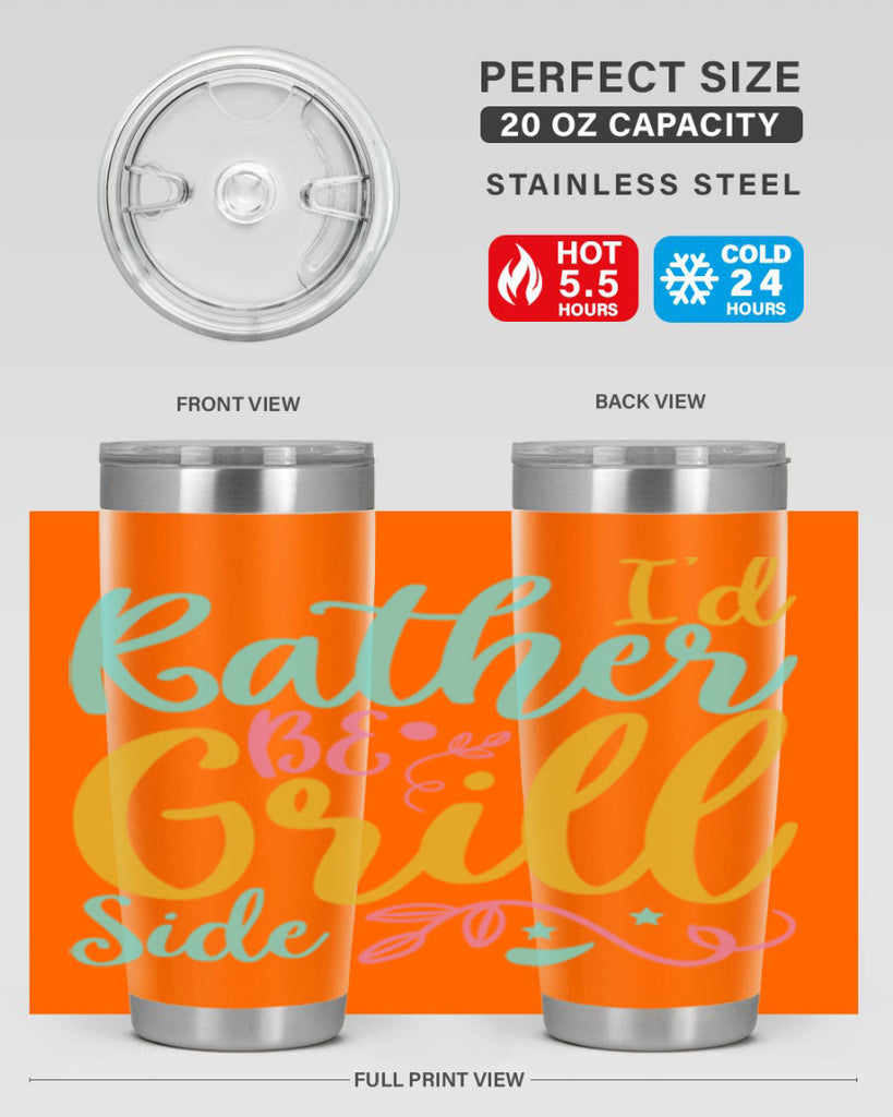 ID RATHER BE GRILL SIDE Style 62#- summer- Tumbler