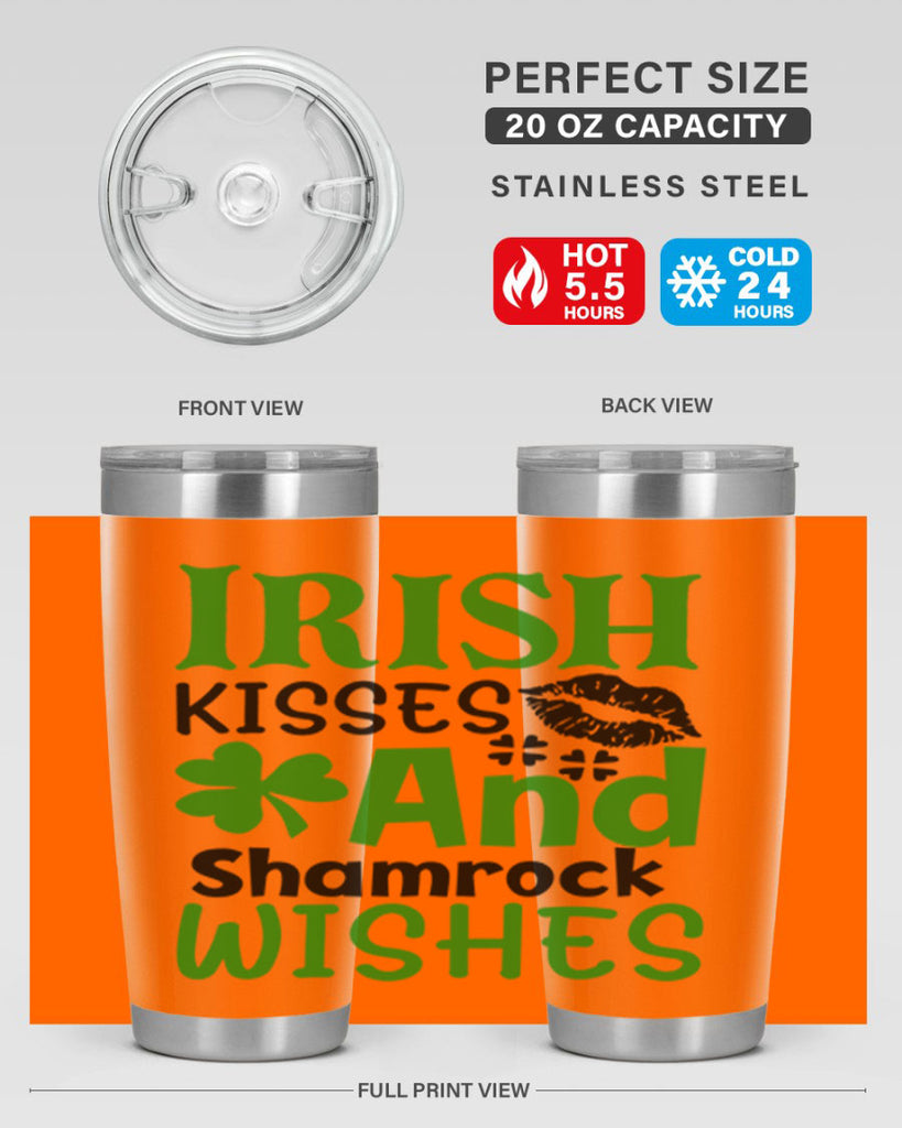 Irish Kisses And Shamrock Wishes Style 156#- St Patricks Day- Tumbler