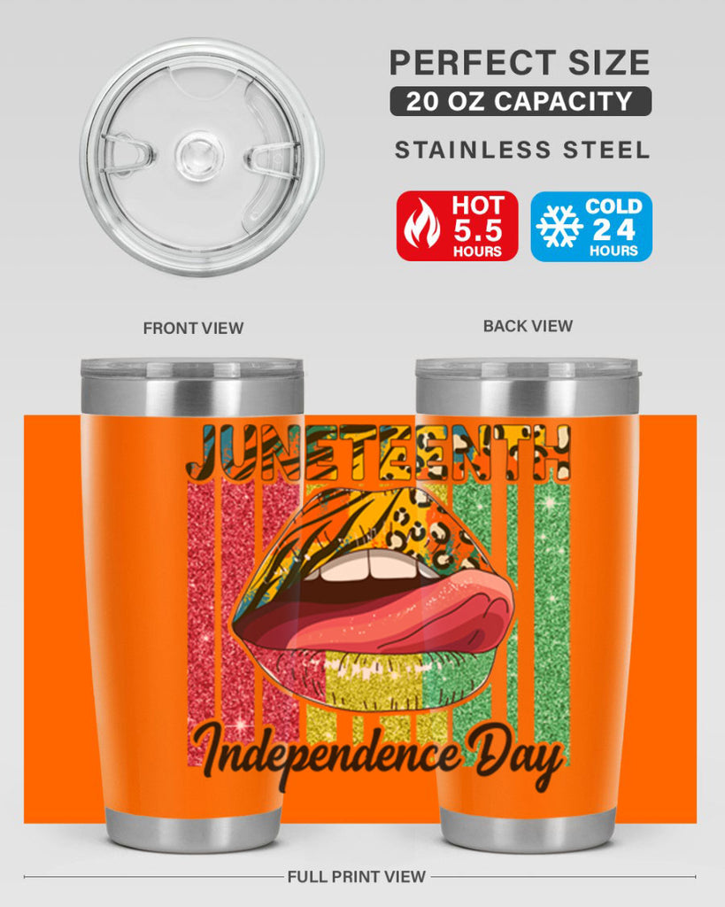 Juneteenth Independence Day Sexy Lip Png 11#- Juneteenth- tumbler