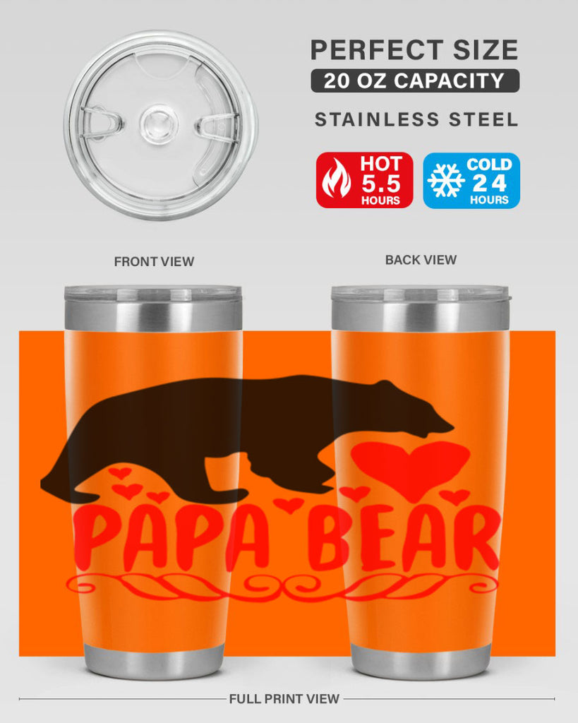 Papa bear 22#- grandpa - papa- Tumbler