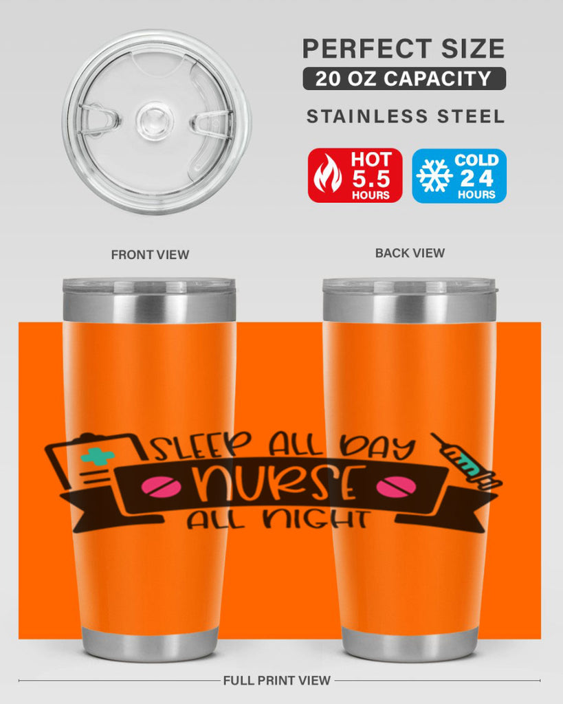 Sleep All Day Nurse All Night Style Style 37#- nurse- tumbler