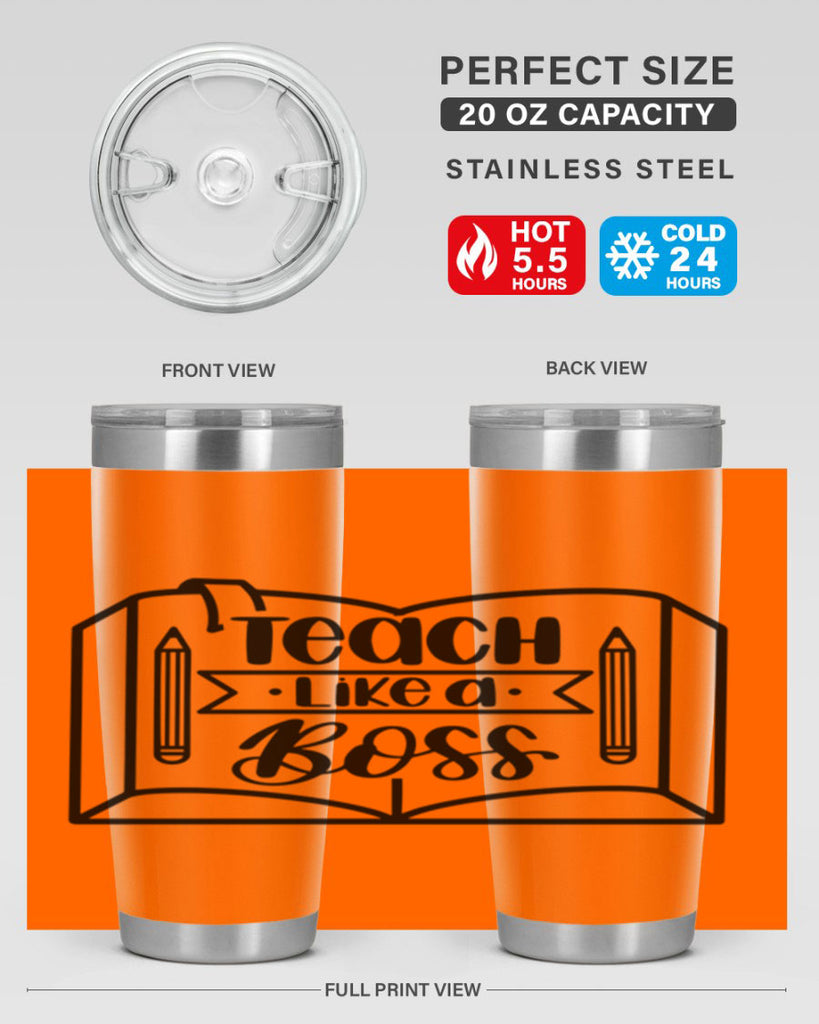 Teach Like A Boss Style 54#- teacher- tumbler